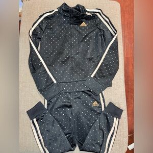 Adidas Black with Gold Dots Track Jacket and Pants #K90